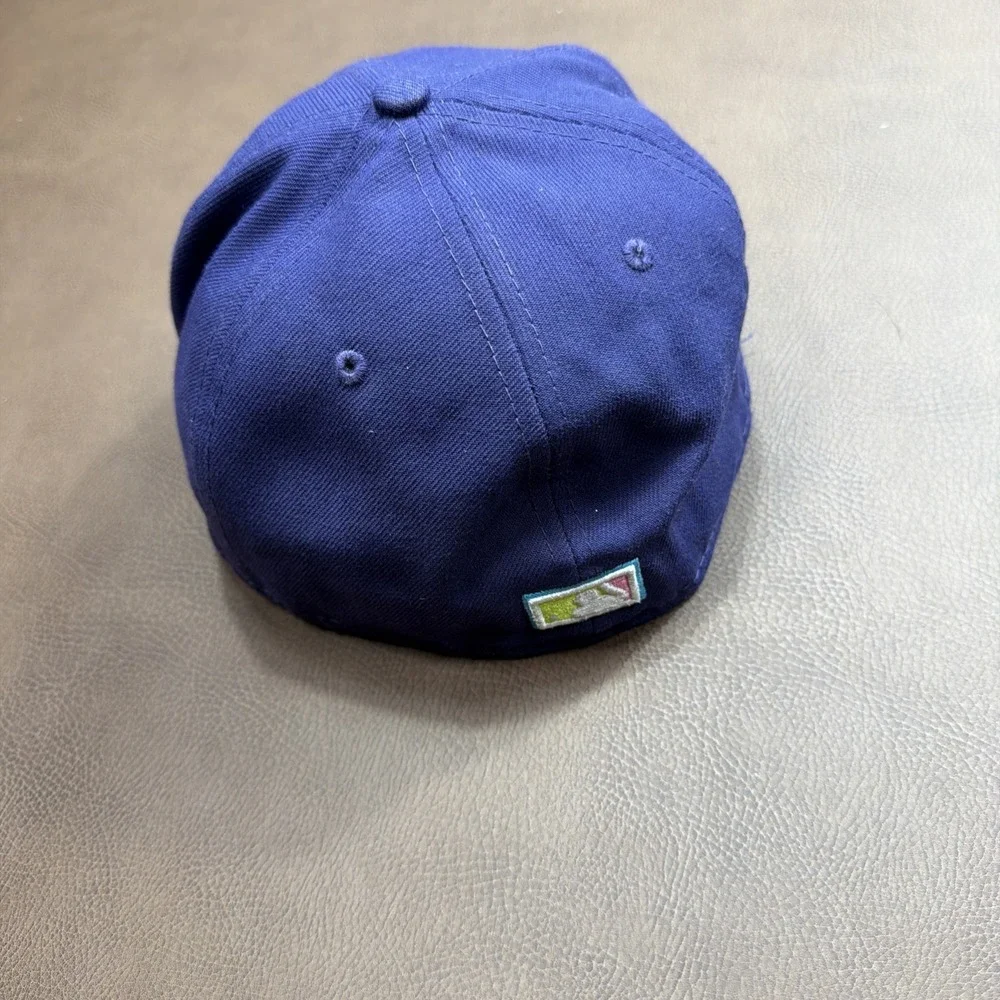 Vintage 90s Tampa Bay Devil Rays Hat Size 7-3/8 New Era Fitted 1998 Purple